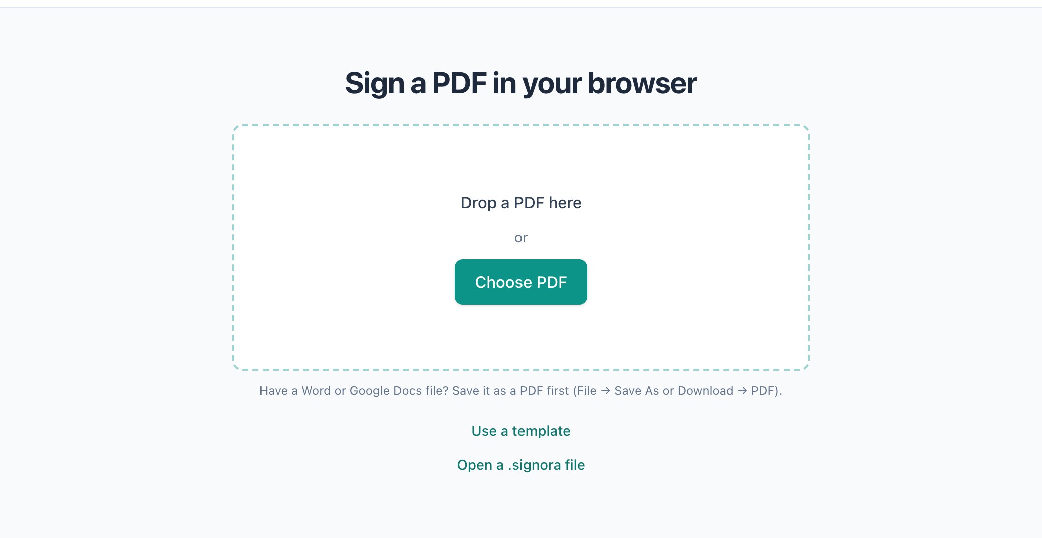 The start page